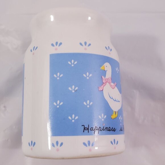 VTG 1987 HAPPINESS IS HOMEMADE Geese 2 Piece Ceramic Salt & Pepper Shaker Set - Picture 8 of 15